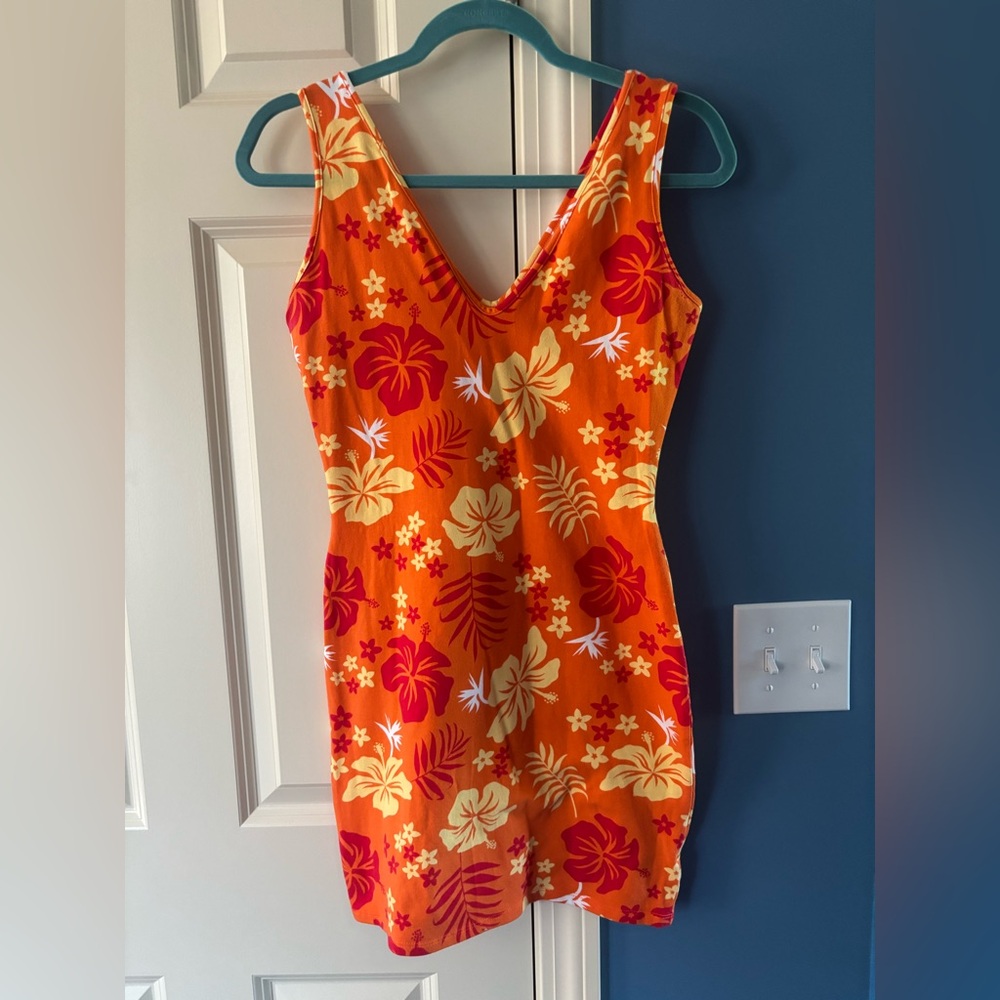 Wild Fable Orange and Red Floral Mini Dress